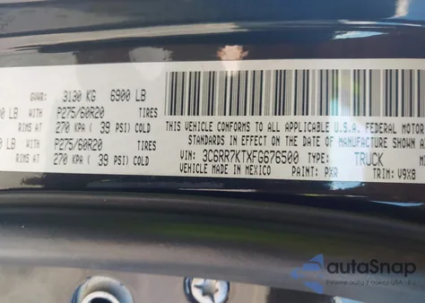 2015 Ram 1500 Express из США, поврежденный, VIN 3C6RR7KTXFG676500